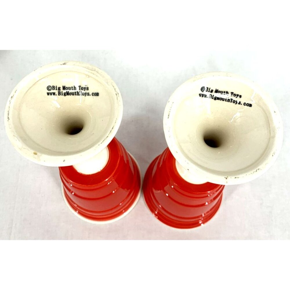 Red Solo Cup Living Reusable Stem Wine Cup Red Barware Ceramic 8" Lot of 2 - Picture 7 of 8